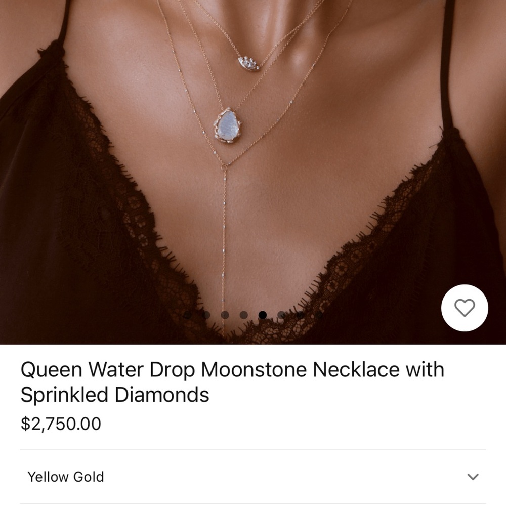 Logan Hollowell Queen Water Drop Moonstone Necklace